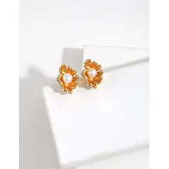 LUCI - Aros de Plata 925 con Perlas Naturales Diseño Elegante