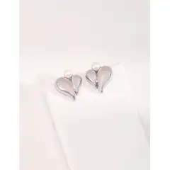 SAHARA - Aros de Plata 925 con Perlas y Corazón de Diseño Elegante