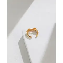 YONG JUN - Anillo de Plata 925 Diseño Fluido Ajustable para Mujer