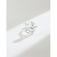 EMPOLI - Anillo de Plata 925 Diseño Fluido Ajustable Dorado y Plateado