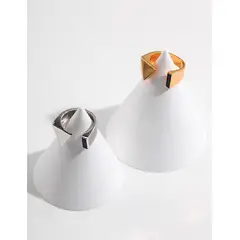 INFINI - Anillo de Plata 925 con Esmalte Estilo Minimalista Ajustable