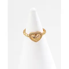 EMPOLI - Anillo de Plata 925 Ajustable con Corazón Estilo Vintage