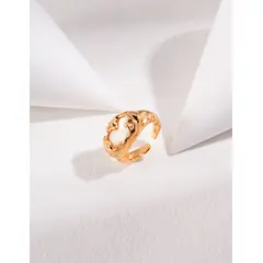 XIAOWEI - Anillo de Plata 925 con Nácar Estilo Vintage Ajustable