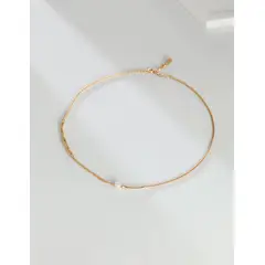 XIAOWEI - Collar de Plata 925 con Perlas Agua Dulce Ajustable