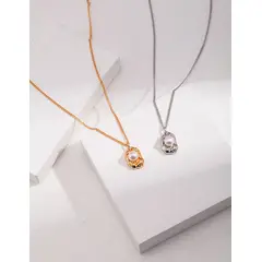 YONG JUN - Collar de Plata 925 con Perlas Ajustable Diseño Elegante