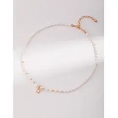 SAHARA - Collar de Plata 925 con Perlas y Circonitas Ajustable