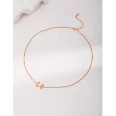 XIAOWEI - Collar de Plata 925 con Perlas Ajustable Dorado Modelo D0435