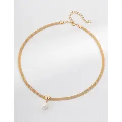 YONG JUN - Collar de Plata 925 con Perlas Ajustable Diseño Elegante