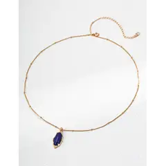 YONG JUN - Collar de Plata 925 con Lapislázuli Estilo Vintage Ajustable