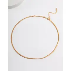 YONG JUN - Collar de Plata 925 Cadena Tipo Cola de Serpiente Ajustable