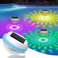 KUANGYE - 2Pcs Lámpara Flotante Solar Rgb Para Estanque, Piscina Y Jardín