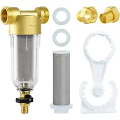 KUANGYE - Filtro sedimentos 50 micras con sistema purga (spin-down) toda lcasa agua pozo reutilizable lavadora