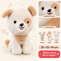 ARMONIA - Peluche de Animal Perro Beige 25 cm No Tóxico 638