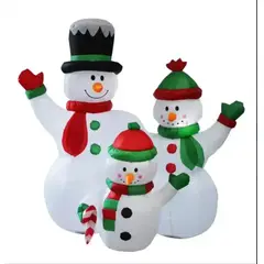 THIS IS FELIZ NAVIDAD - Inflable Navideño Familia de Muñecos de Nieve 150 cm con LED