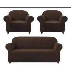 GENERICO - Set de fundas texturizadas para sofá 3 cuerpos y 2 sillones pequeños