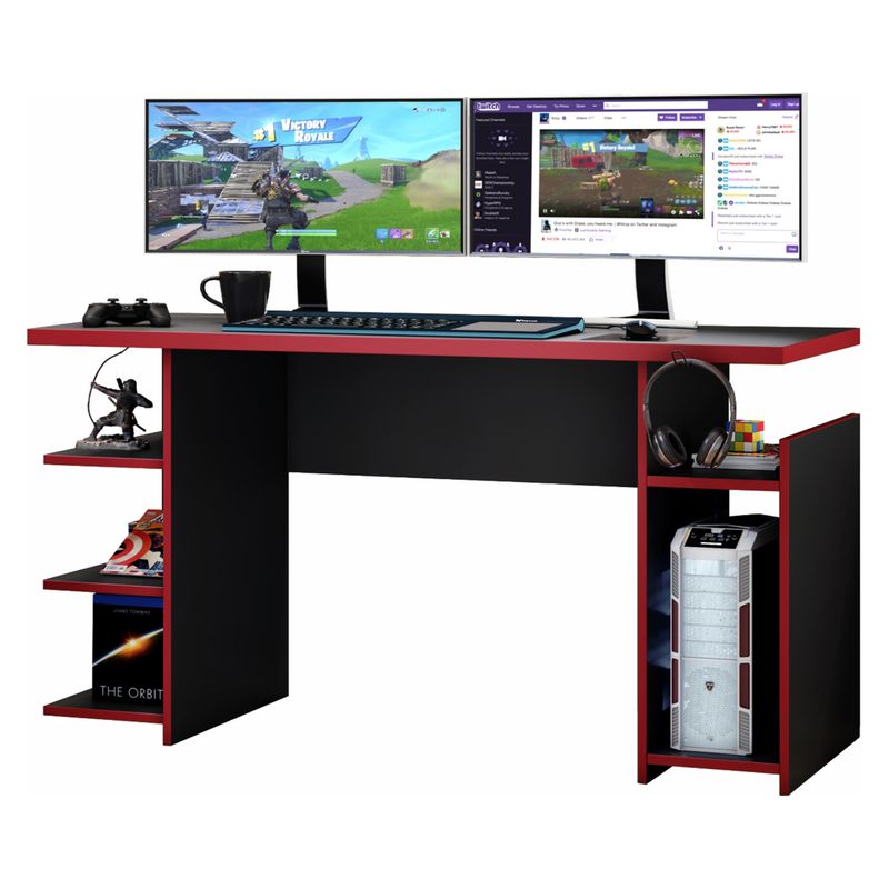 HOME MOBILI - Escritorio Gamer Senpai Negro-Rojo Home Mobili