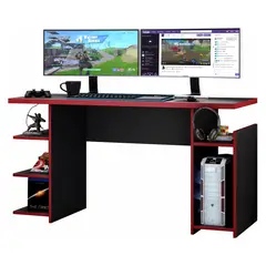 HOME MOBILI - Escritorio Gamer Senpai Negro-Rojo