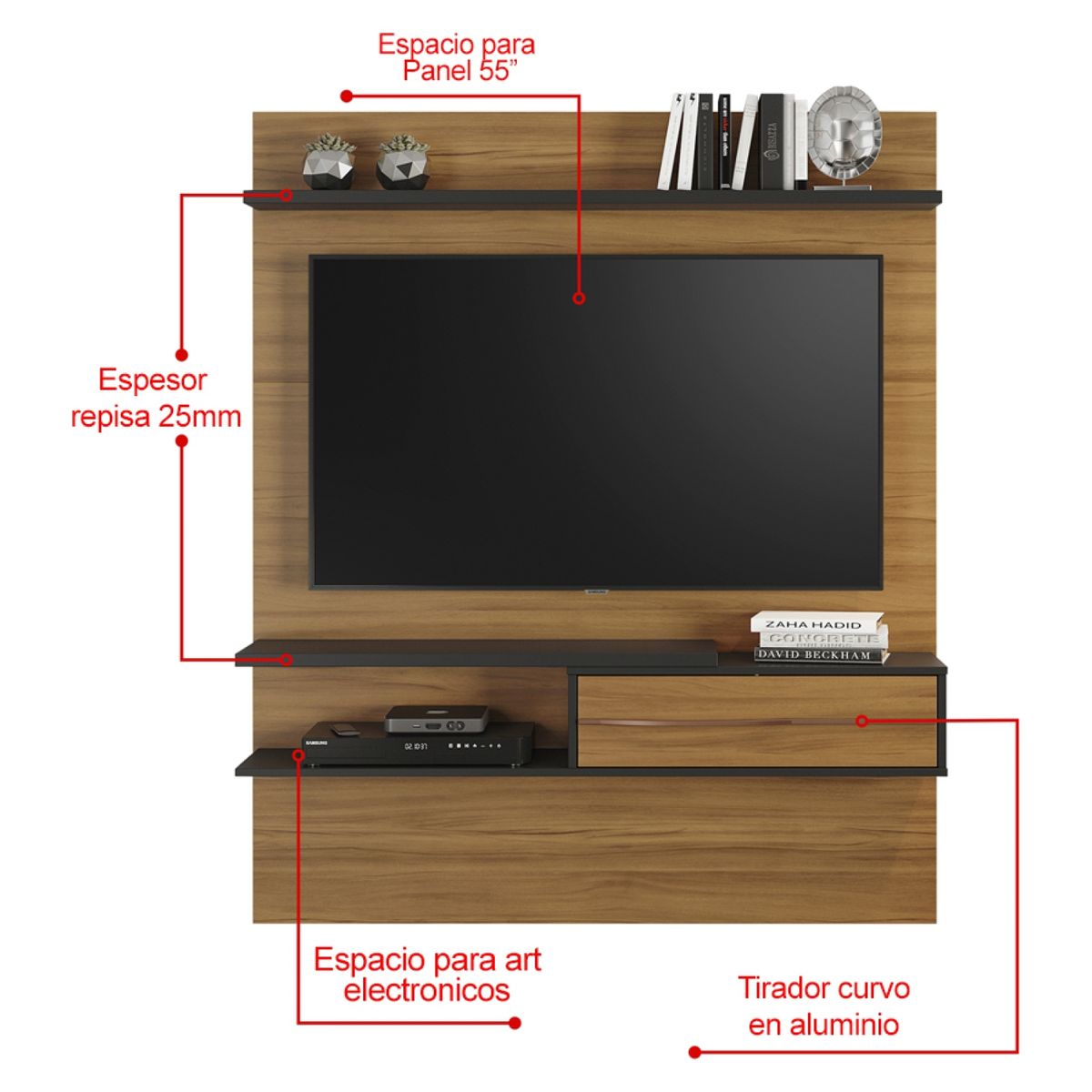 HOME MOBILI - Panel Tv 55" Vision Café Home Mobili