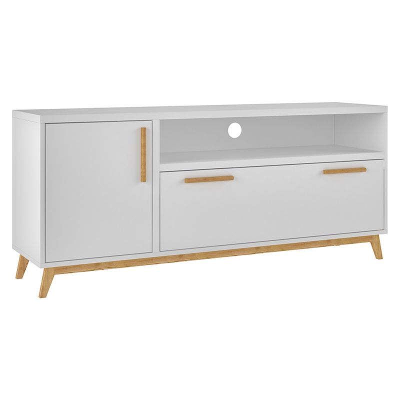 HOME MOBILI - Rack Tv 52" 2 Puertas Vico Blanco Home Mobili