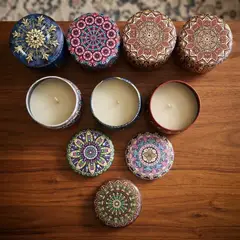 POLASUP - 12 pcs 7x7x4.5 cm latas Caja de regalo para velas aromaticas exoticas