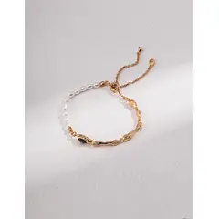 WATSON - Pulsera de Plata 925 con Ojo de Tigre Ajustable Modelo SL0086