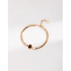 CASTILLO - Pulsera de Plata 925 Ajustable con Ojo de Tigre y Lapislázuli