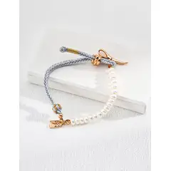 EMPOLI - Pulsera de Plata 925 con Perlas Naturales Ajustable
