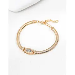 XIAOWEI - Pulsera de Plata 925 con Circonitas Ajustable para Mujer