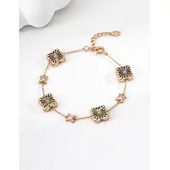 BELLELLI - Pulsera de Plata 925 con Trébol de Cuatro Hojas Ajustable