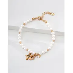 XIAOWEI - Pulsera de Plata 925 con Perlas Naturales Ajustable