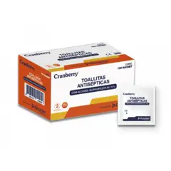 CRAMBERRY - Toallitas Antisépticas Con Alcohol Al 70° Caja 100 Sachets