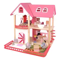 GENERICO - Casa de Muñecas de Madera Didáctica para Niños