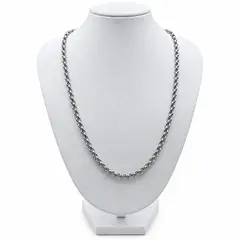 LK LUKSO - Cadena Rolo 4mm Acero Inoxidable 60cm