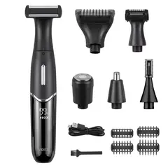 VIDITA - Afeitadora 6 en 1 USB Recargable Barba Cuerpo Cejas Nariz