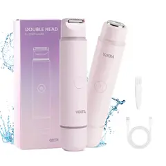 VIDITA - Afeitadora Mujer 2 en 1 USB Recargable Cuerpo Rostro IPX6 Rosa
