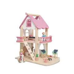 GENERICO - Juguete Didáctico Casa Muñeca Madera Portátil Nórdica con Accesorios