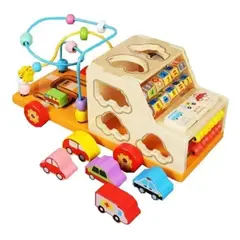 GENERICO - Camión Didáctico Multifuncional de Madera para Niños