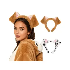 GENERICO - Cintillo Peluche con Orejas de Perro Cintillo Adultos y Niños