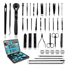 HALMAN - Set 36 Piezas Manicure Kit Uñas Profesional Pedicure