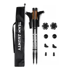HALMAN - Bastones De Trekking De Aluminio Con Altura Regulable X2