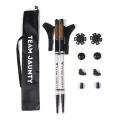 HALMAN - Bastones De Trekking De Aluminio Con Altura Regulable X2