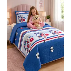 MYLHOGAR - Set de Cubre Cama y Funda de Almohada Plaza y Media 180x230cm