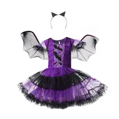 VATYERTY - Disfraz chica de Halloween murciélago Morado