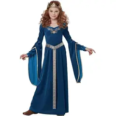 VATYERTY - Disfraz niña para Halloween medieval Azul