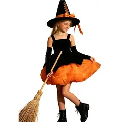 VATYERTY - Disfraz chica bruja en Halloween naranja