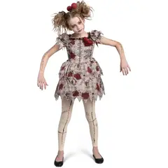 VATYERTY - Disfraz chica como muñeca vudú de Halloween Marrón