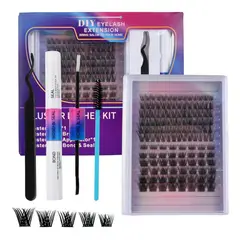 HALMAN - 132 Racimo Kit De Pestañas Extensiones Reutilizables Postiza