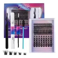 HALMAN - 132 Racimo Kit De Pestañas Extensiones Reutilizables Postiza
