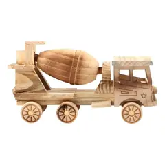 GENERICO - Camión Mezclador de Madera Artesanal para Niños