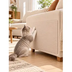 GENERICO - Protector Muebles para Gatos Alfombra Rascadora Autoadhesiva Sofá Pared Caqui 300x40cm 4mm